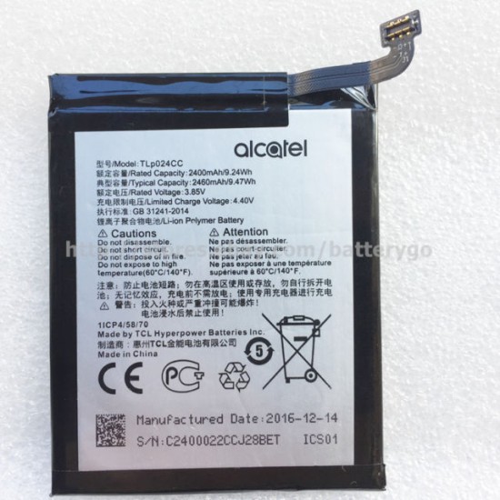 BATERIA ALCATEL ONE TOUCH BRILHO LITE, OT-5080X, ALCATEL A3, 5046D, INTELIGENTE N8 VFD610 TLP024C1, TLP024C2, TLP024CJ BATERIA ALCATEL ONE TOUCH BRILHO LITE, OT-5080X, ALCATEL A3, 5046D, INTELIGENTE N8 VFD610 TLP024C1, TLP024C2, TLP024CJ